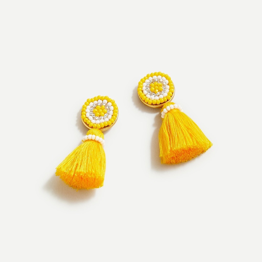 J. Crew beaded tassel stud earrings